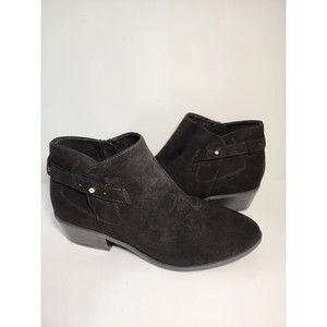 Old Navy Black Size 10 Bootie Zipper Faux Suede